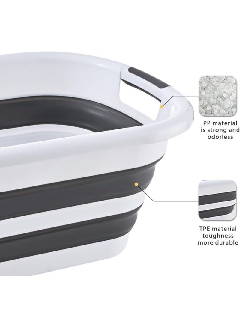This 26-liter foldable laundry basket, which also doubles as a pet bathtub, is a space-saving storage solution suitable for various indoor and outdoor settings. - Image 3